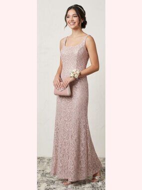 Sequin Prom Dress Pink Long A Line Formal Gown Size 12
